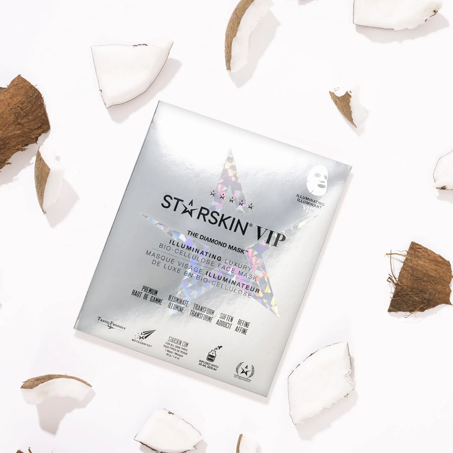 VIP VIP THE DIAMOND MASK™ Verhelderend Bio-Cellulose Gezichtsmasker - Verhelderend Gezichtsmasker