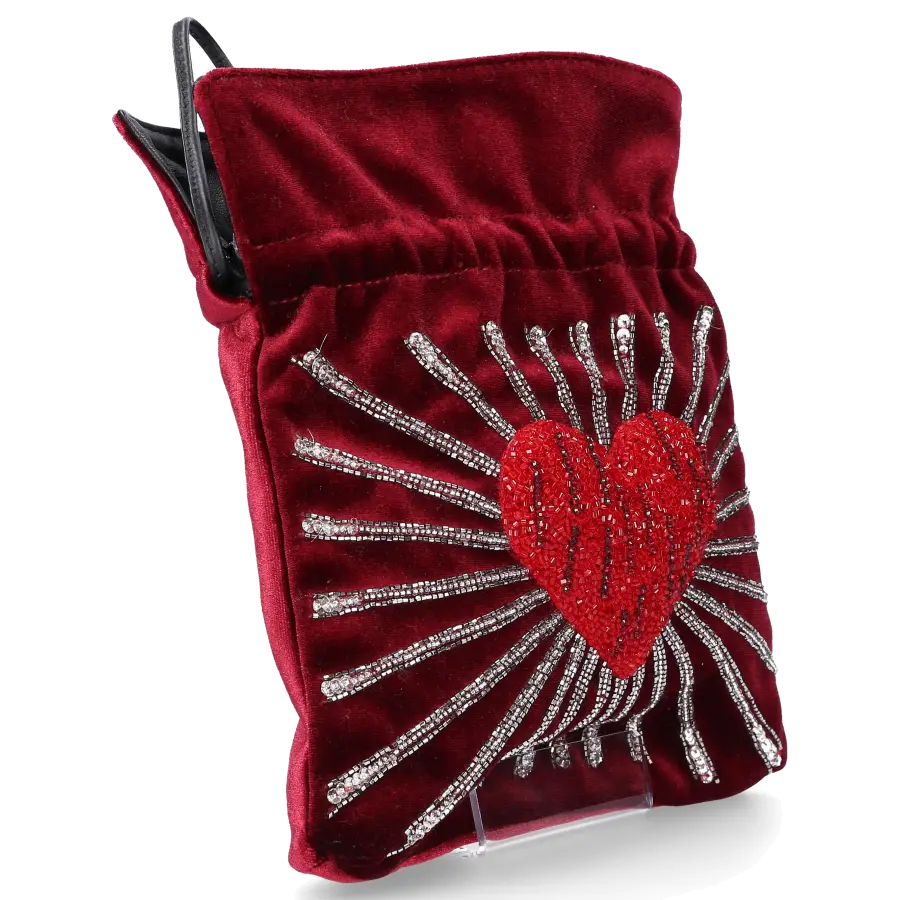 Les Petit Joueurs - Handtasche TRILLY Samt - rot