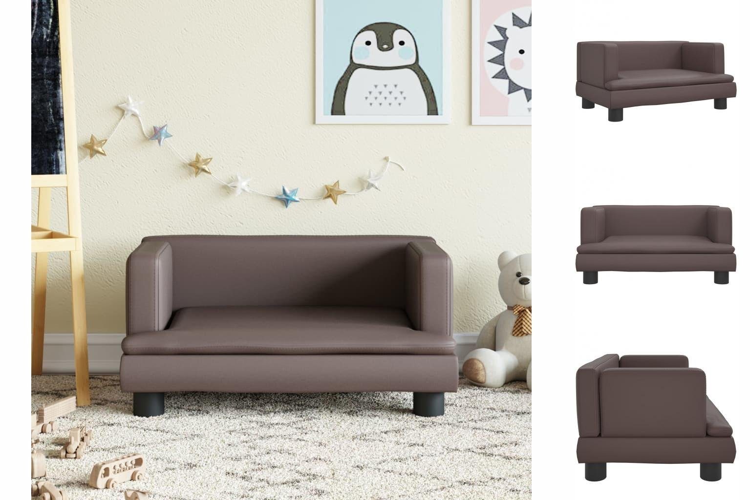 vidaXL Kindersofa Kindersofa Braun 60x40x30 cm Kunstleder Kindercouch Kindermöbel Kinder