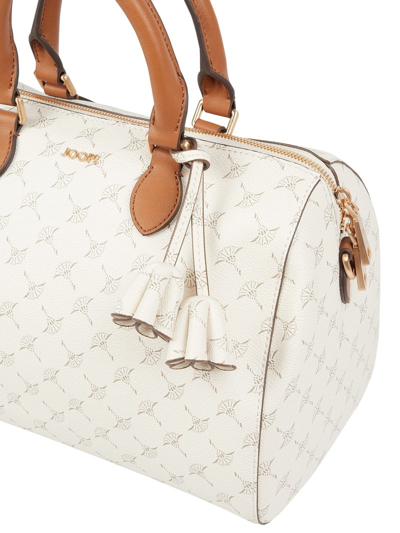 Bowling Bag mit Logo-Muster Modell 'Aurora' in offwhite