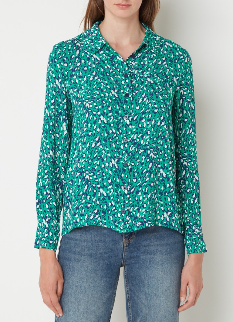 Krep bluza Whistles s leopard printom i džepom na prsima