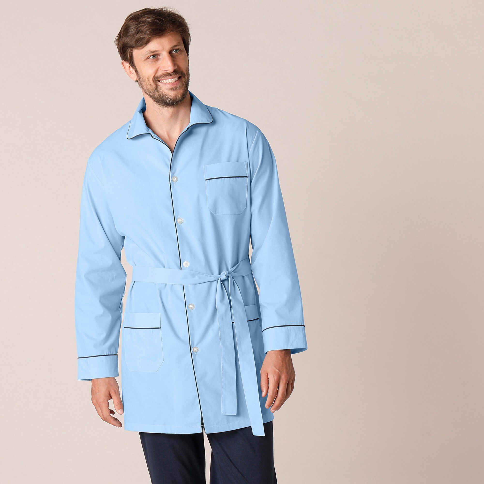 Veste de pyjama popeline boutonnée