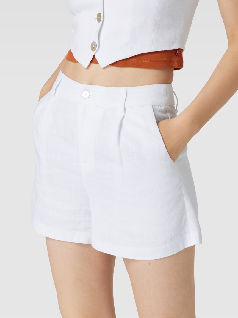 Bermudas mit Knopf- und Reißverschluss in weiß