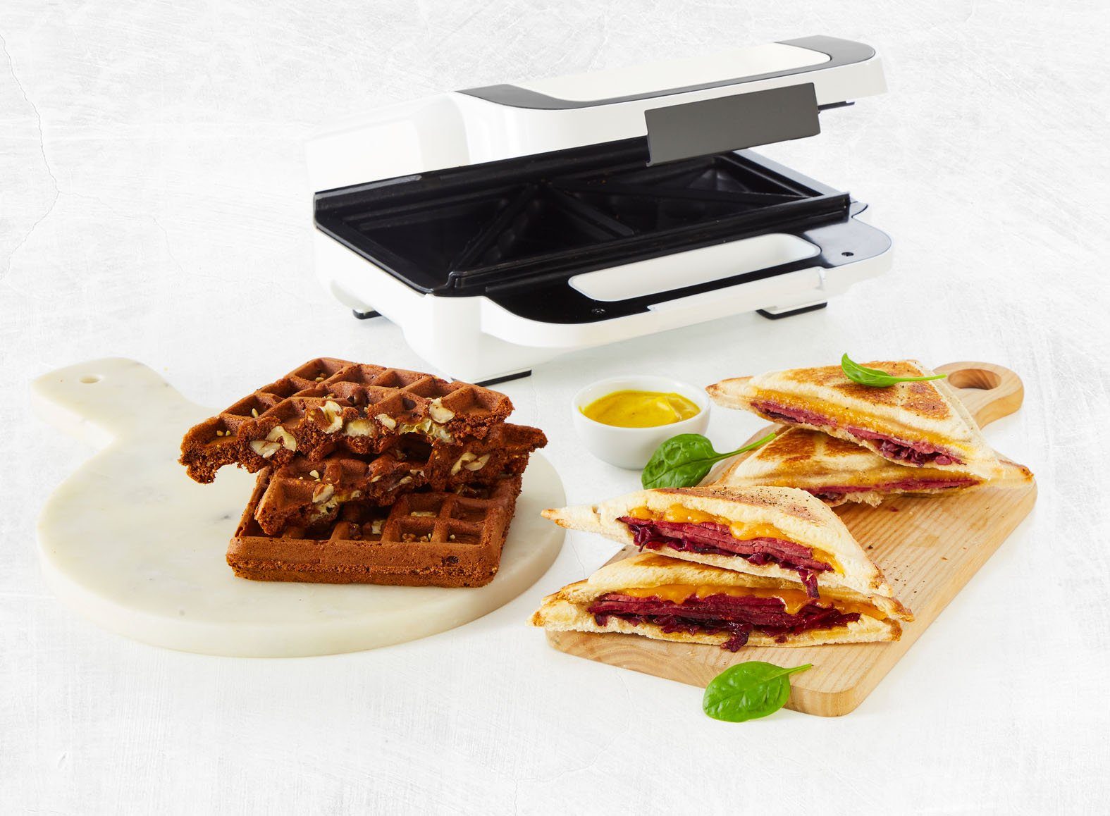 Tefal 2-in-1-Sandwichmaker SW7011 Snack XL, 850 W, 2 antihaft + spülmaschinengeeignete Plattensets, inkl. Rezeptheft