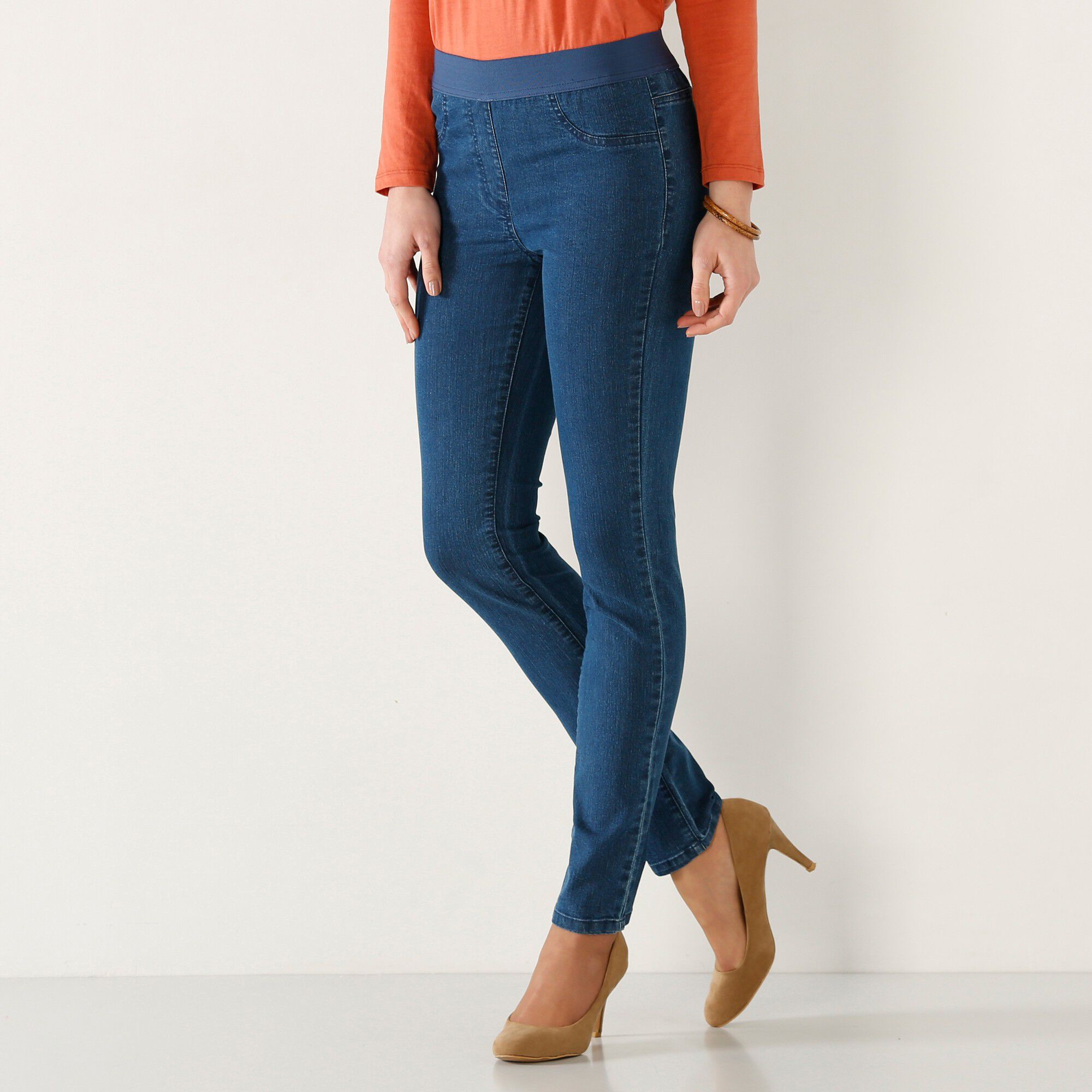 Jegging denim taille élastiquée