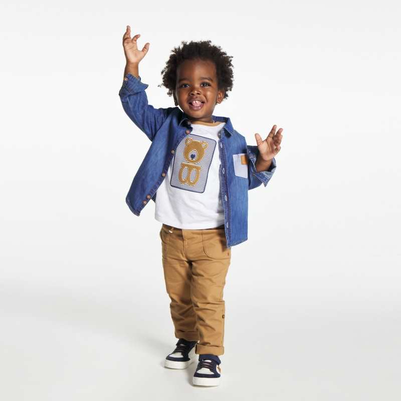 Chemise en jean bleue bébé garçon