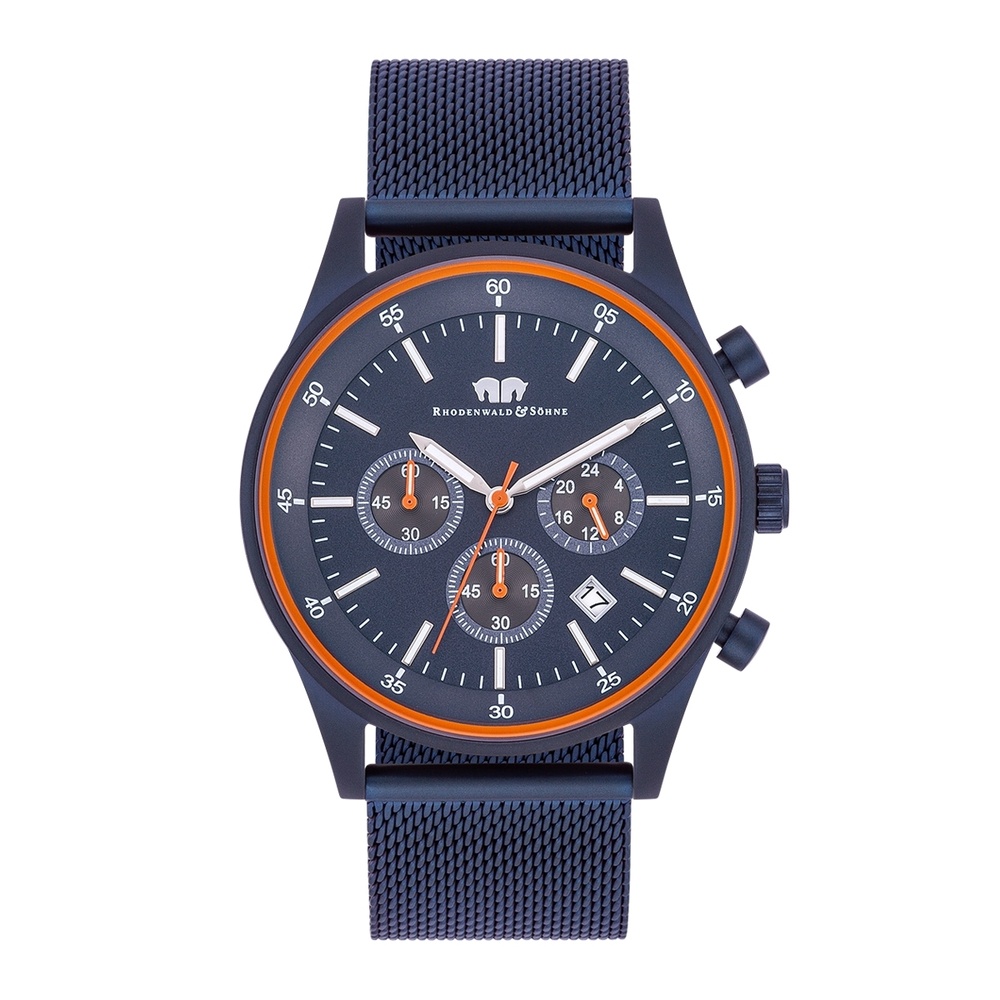 Rhodenwald & Söhne Chronographe Goodwill en Bleu Acier inoxydable en Bleu Montre