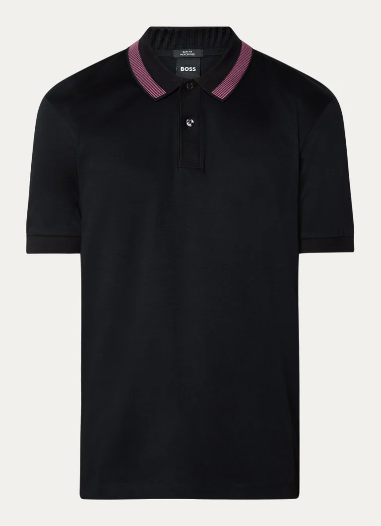 Polo HUGO BOSS Phillipson slim fit com punhos desfiados