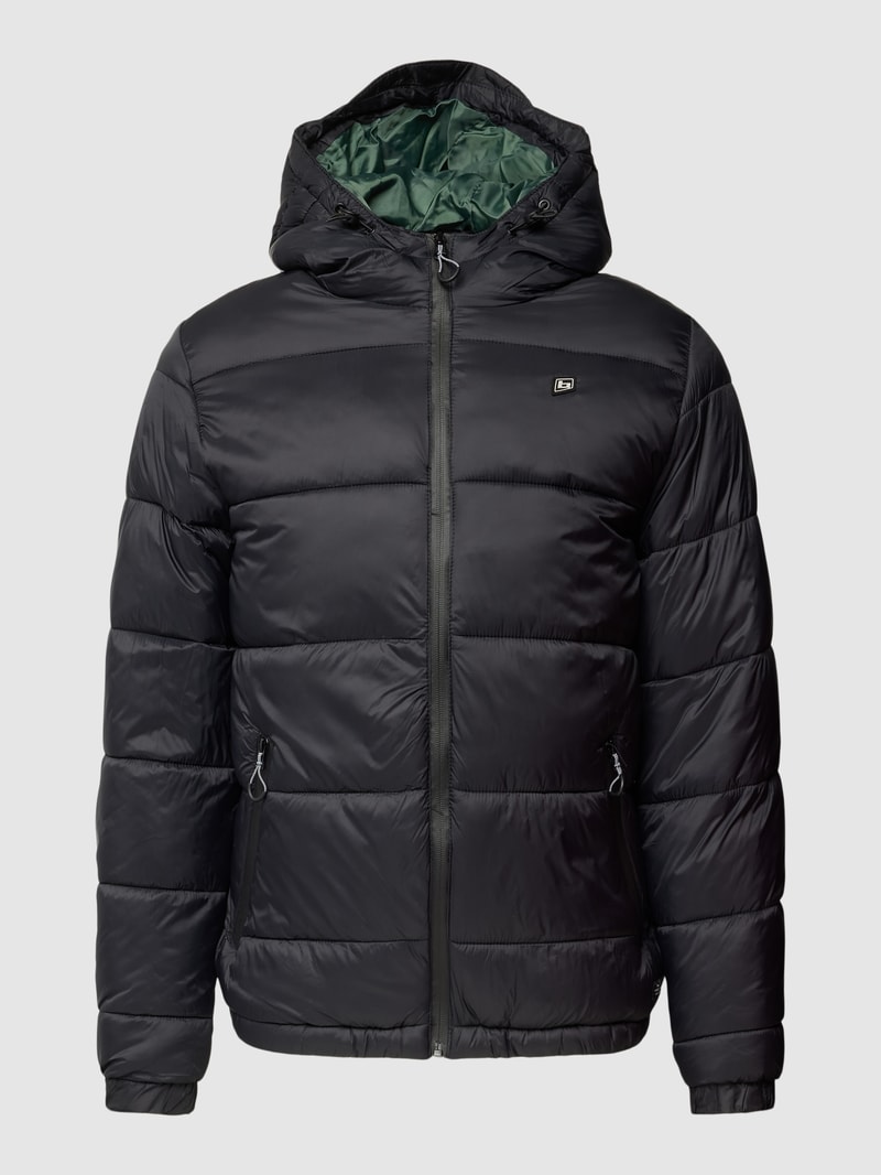 Steppjacke mit Label-Detail in schwarz