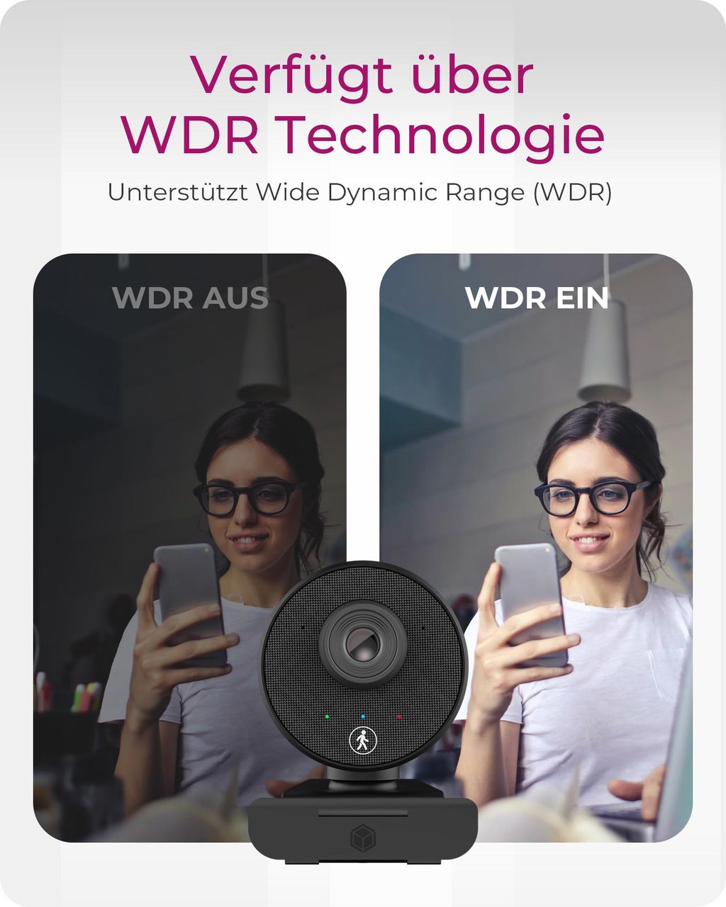 ICY BOX IB-CAM501-HD, Full HD Webcam mit Stereo-Mikrofon und Autotracking