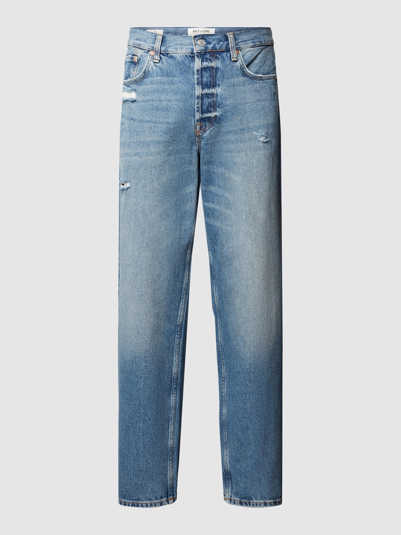 Loose Fit Jeans im Used-Look Modell 'FIVE LOOSE MID' in jeans