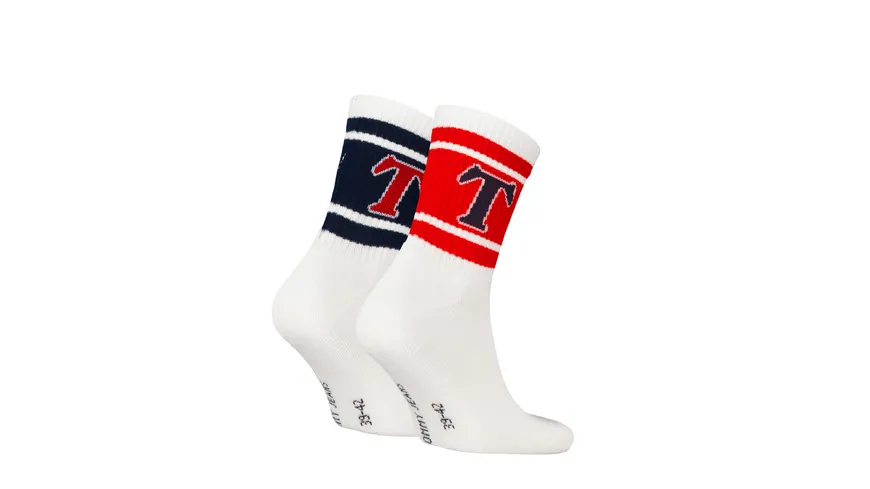 TOMMY HILFIGER Unisex TJ Kurze Socken Patch 2er Pack hot red