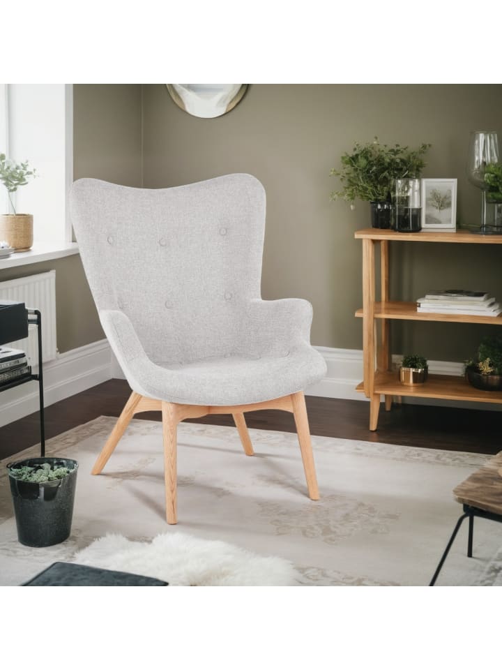 KADIMA DESIGN Loungesessel Stoffpolsterung, Hochlehner, Flügelstuhl Textil, Sessel günstig kaufen onesize