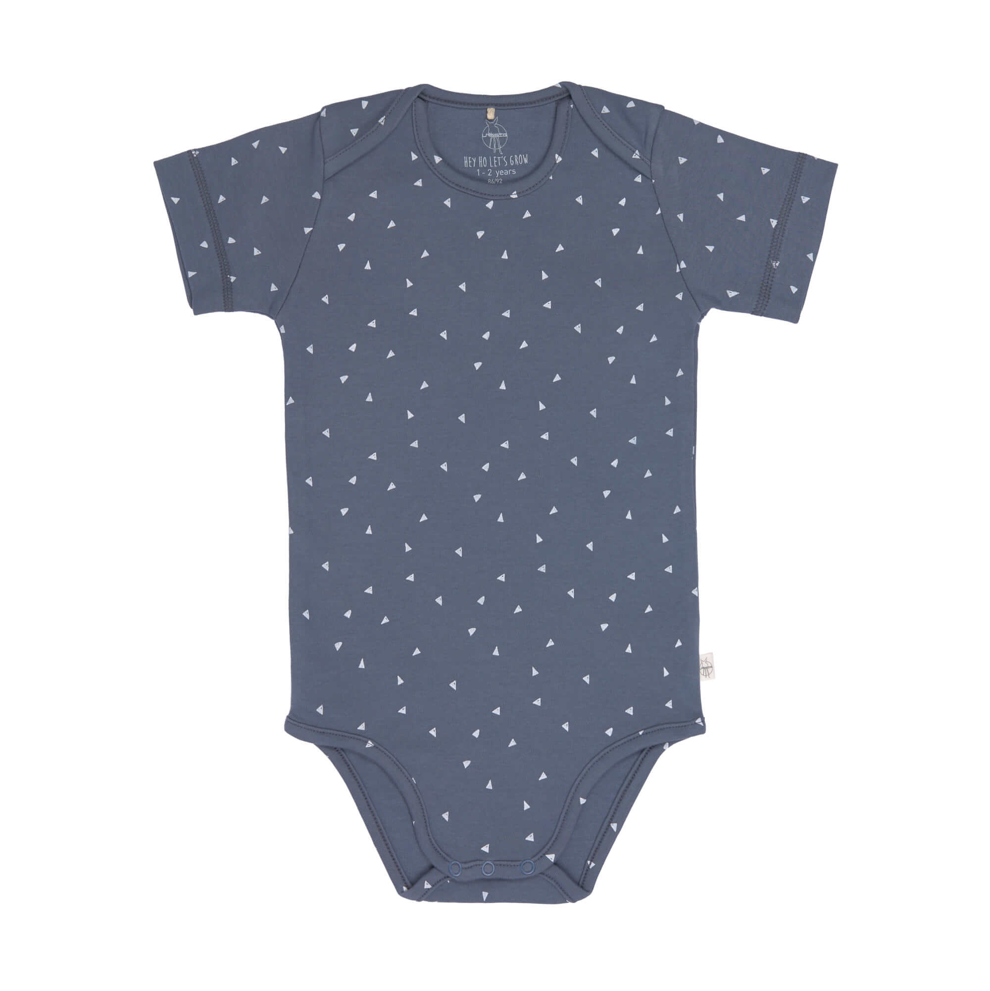 Baby Body kurzarm - Bio Baumwolle, Dreiecke, Blau