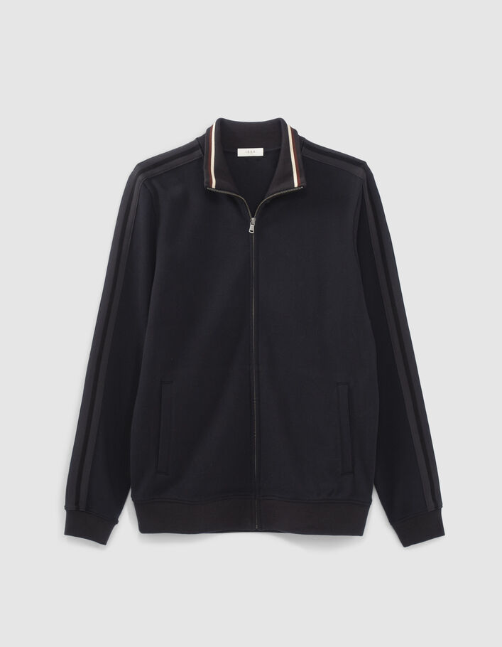 Cardigan marine maille piquée esprit sport Homme