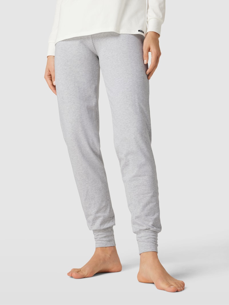 Pyjamahose mit elastischem Bund Modell 'Every Night' in hellgrau meliert