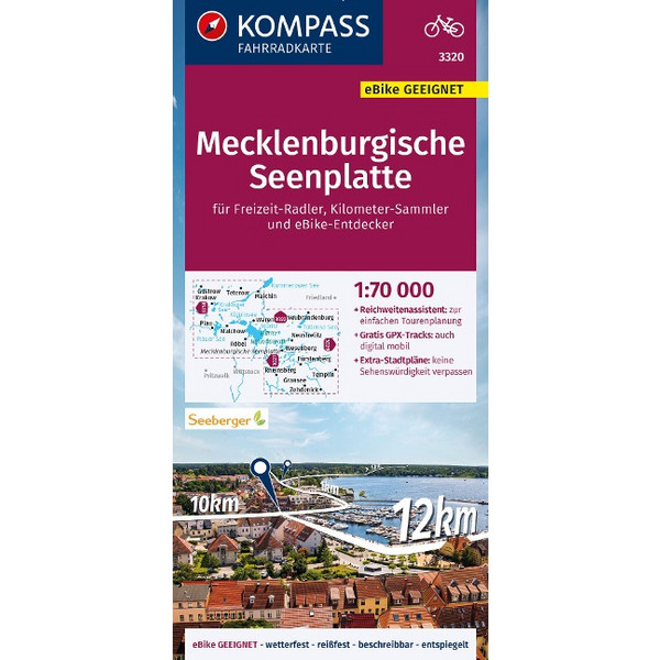 KOMPASS FAHRRADKARTE MECKLENBURGISCHE SEENPLATTE