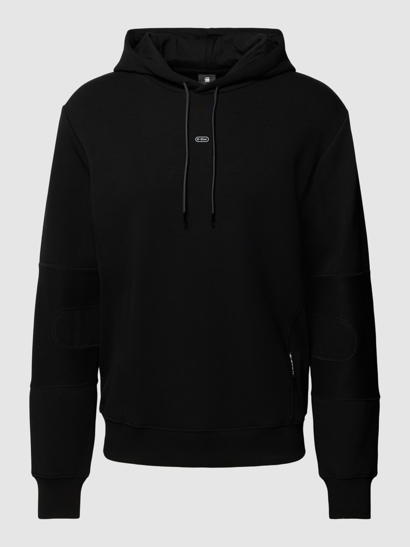 Hoodie mit Logo-Stitching Modell 'Moto' in schwarz