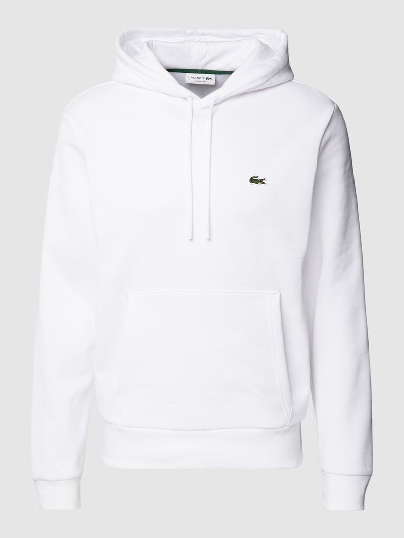 Hoodie mit Label-Detail in weiß