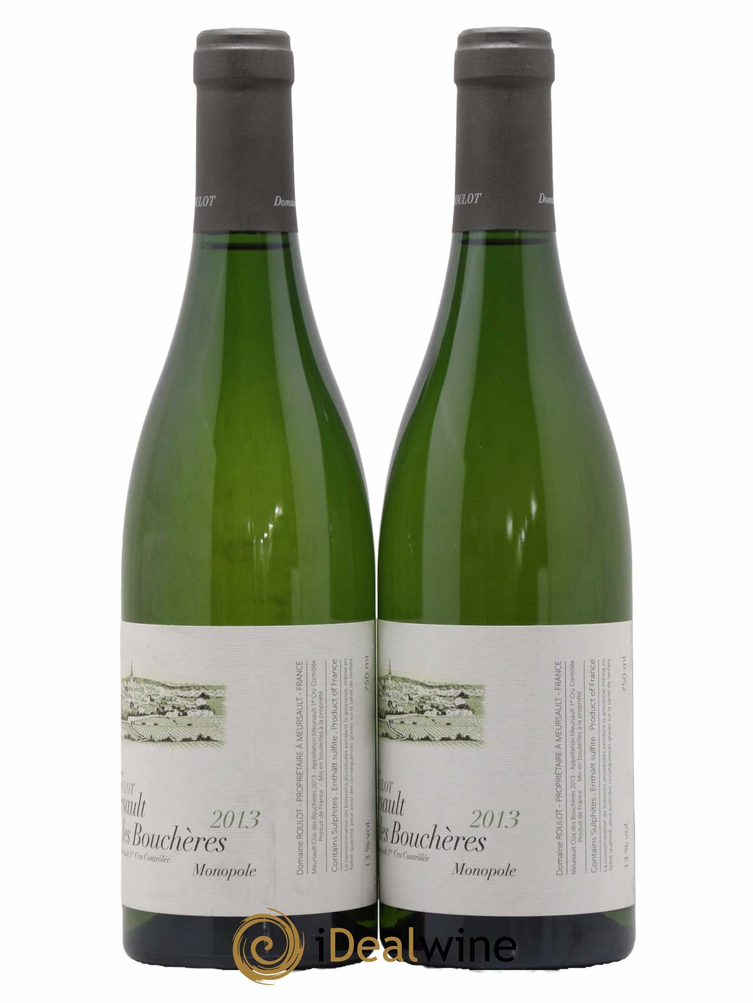 Meursault 1er Cru Clos des Bouchères Roulot (Domaine)  2013 - Lot de 2 Bouteilles