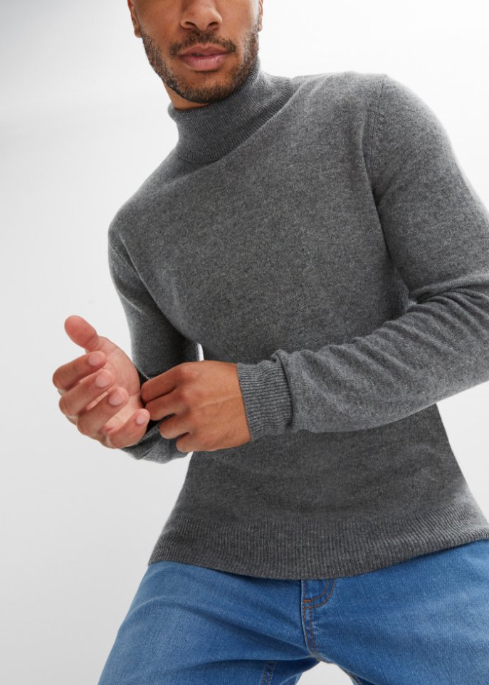 Premium Wollpullover mit Good Cashmere Standard®-Anteil, Rollkragen