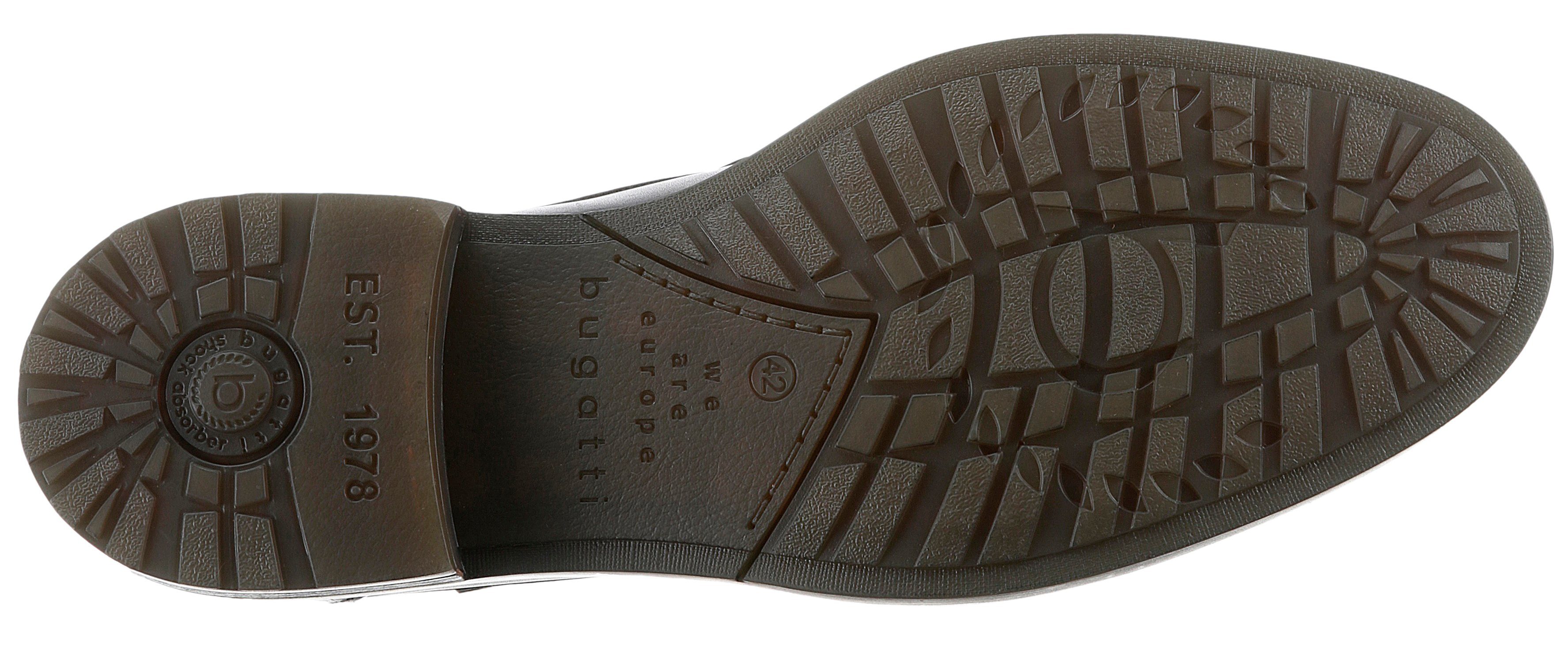bugatti Schnürstiefelette mit Kroko-Prägung an der Ferse
