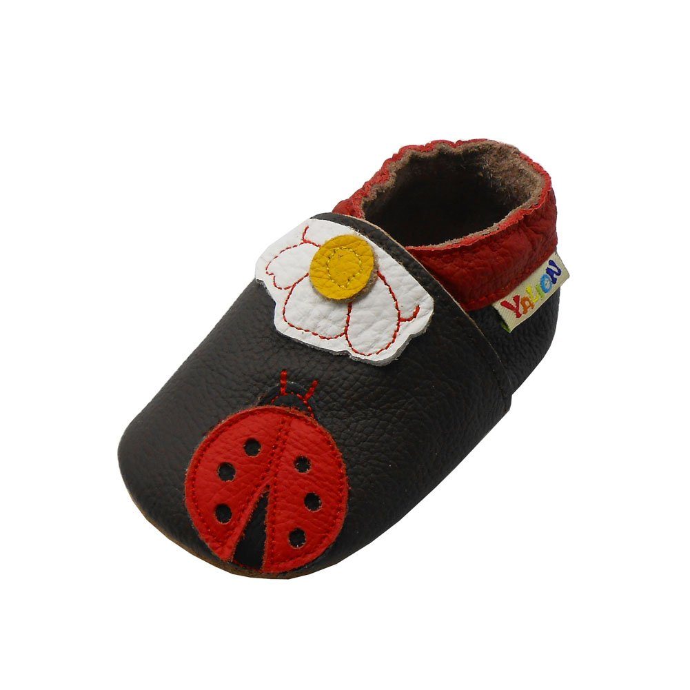 Yalion Weiche Leder Lauflernschuhe Hausschuhe Lederpuschen Maikäfer Krabbelschuh