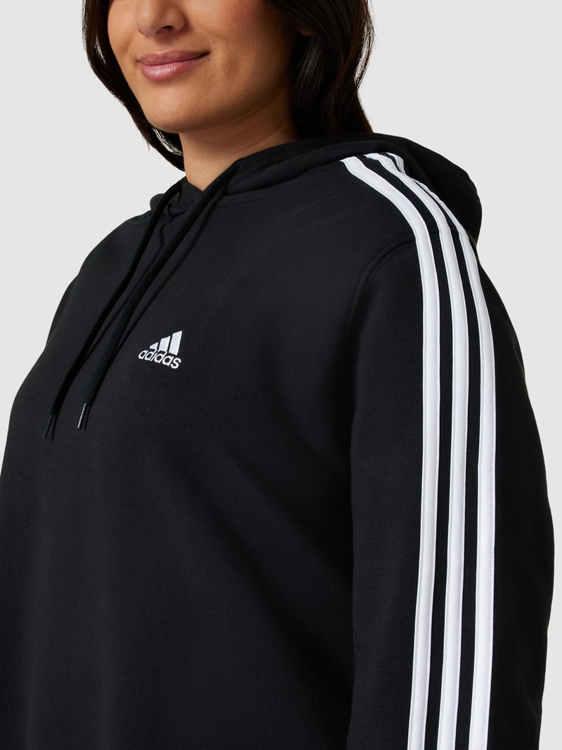 PLUS SIZE cropped Hoodie mit Label-Detail in schwarz