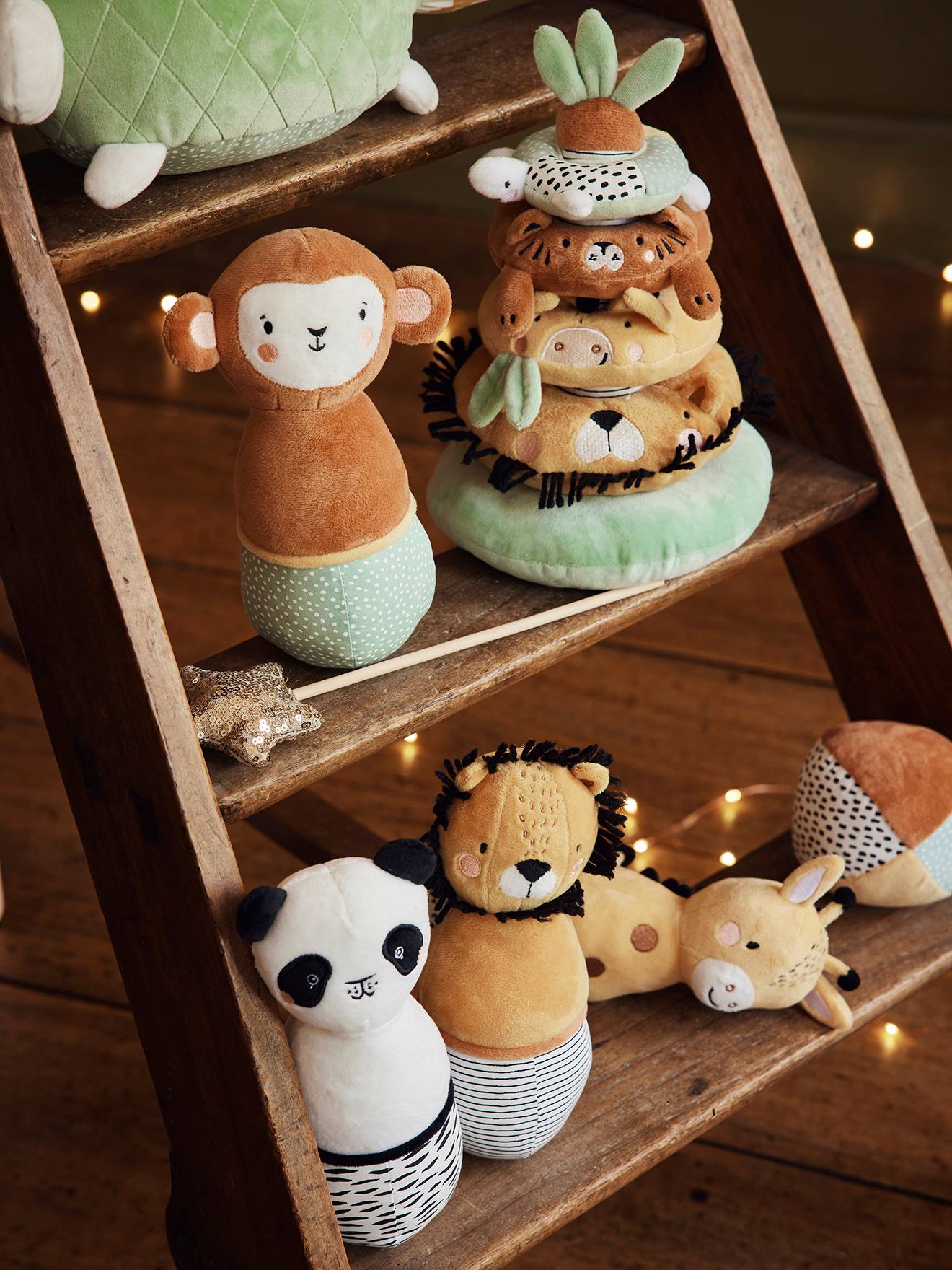 Vertbaudet Baby Stoffkegel Spiel PANDAFREUNDE - mehrfarbig/tansania