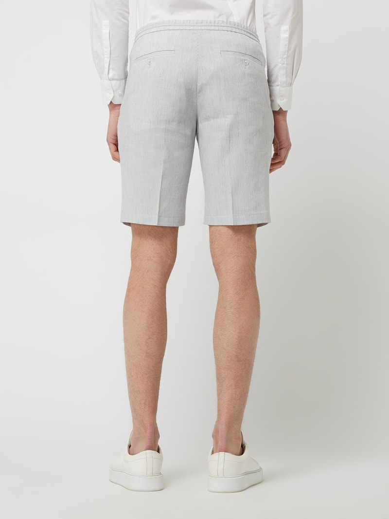 Shorts aus Leinenmischung in hellblau