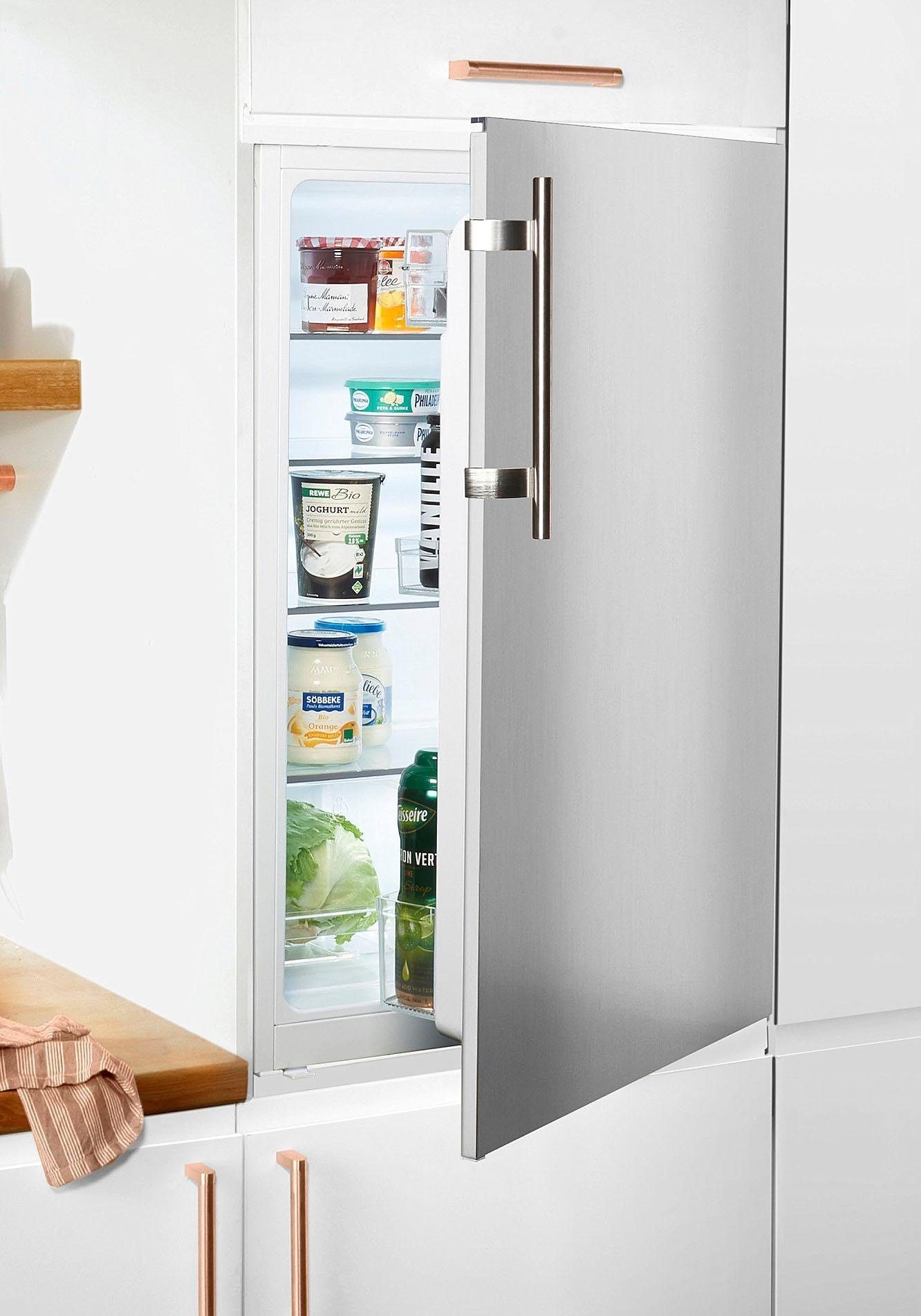 Amica Einbaukühlschrank EVKS 351 190 E, 87,5 cm hoch, 56 cm breit, mit Edelstahltür