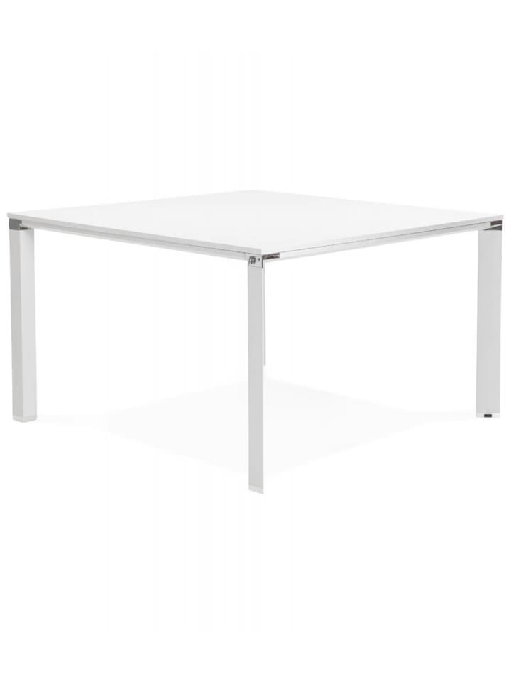 KADIMA DESIGN Quadratischer Besprechungstisch Holz Metall | Minimalistisches Design in Weiß günstig kaufen