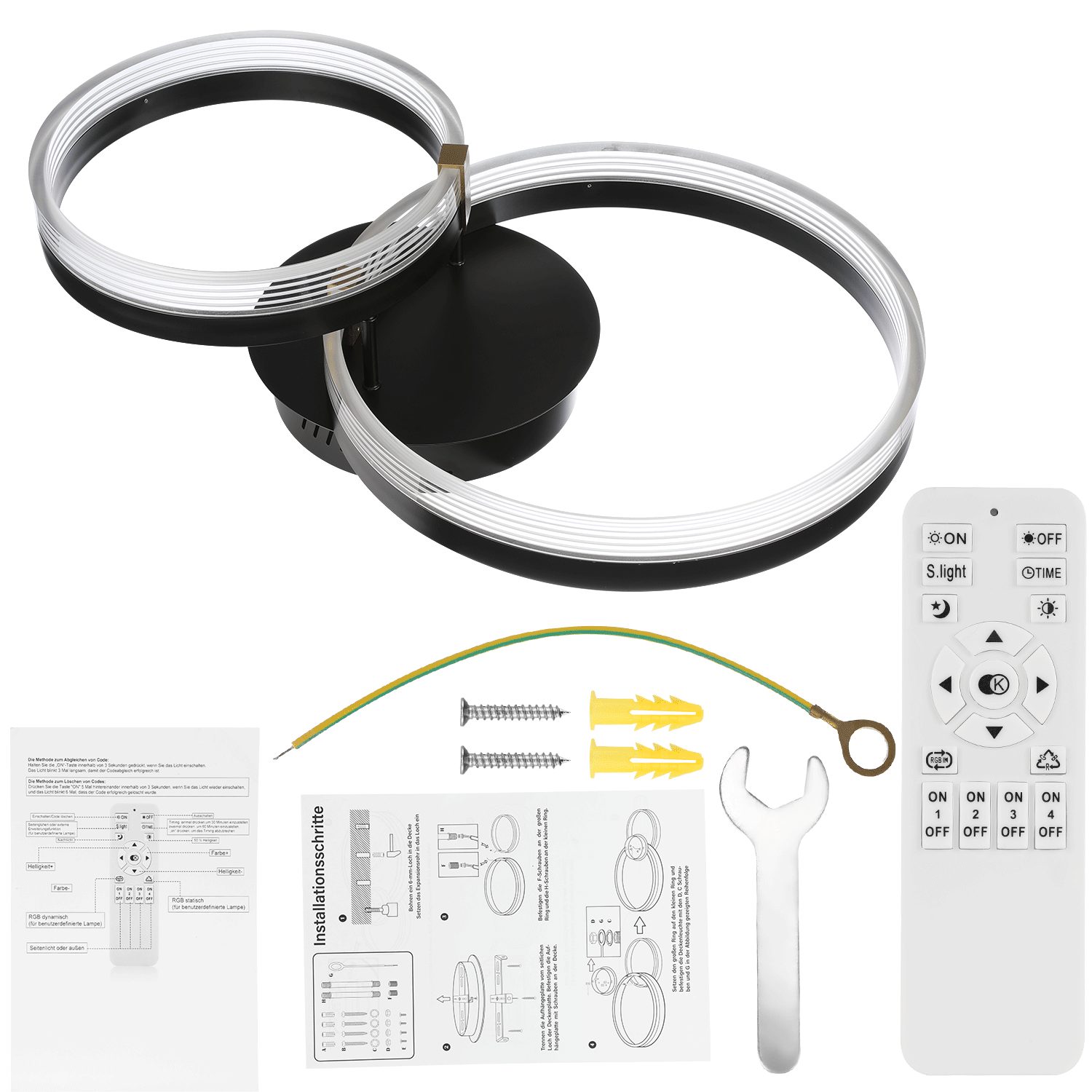 iscooter Deckenleuchte LED Deckenleuchte Dimmbar 3000K - 6500K, 42W Moderne LED Deckenleuchte, LED fest integriert, Warmweiß, Neutralweiß, Kaltweiß, für Schlafzimmer, Küchen, Flure, Haustüren, Kinderzimmer, φ30+40+50cm