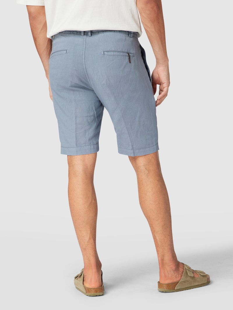 Bermudas aus Leinen-Mix in jeans