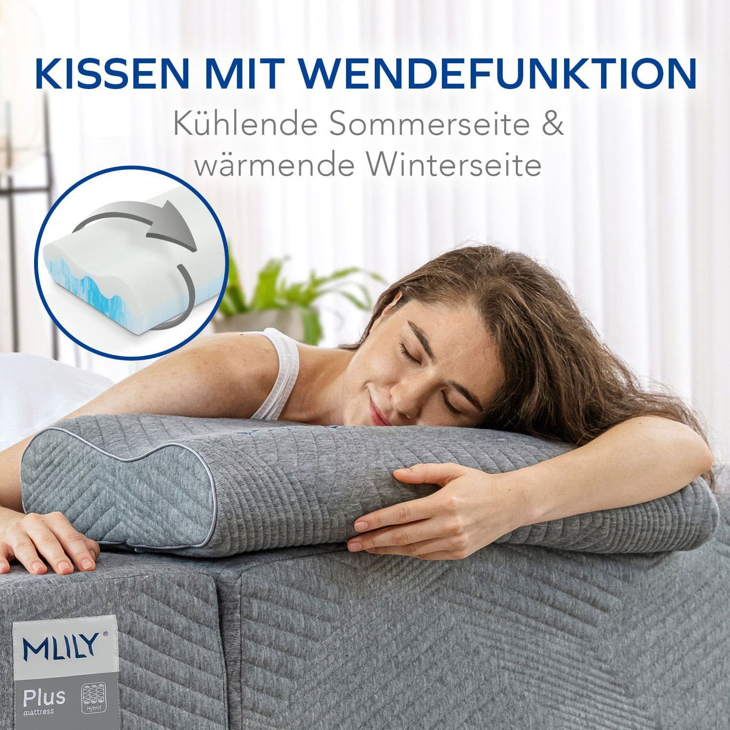 Nackenstützkissen Otico, MLILY, Seitenschläfer, Rückenschläfer, Bauchschläfer