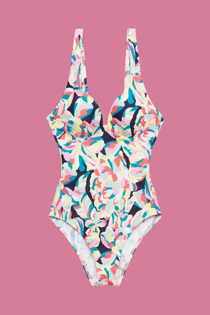 Badeanzug, wattierte Cups, floraler Print - Carilo