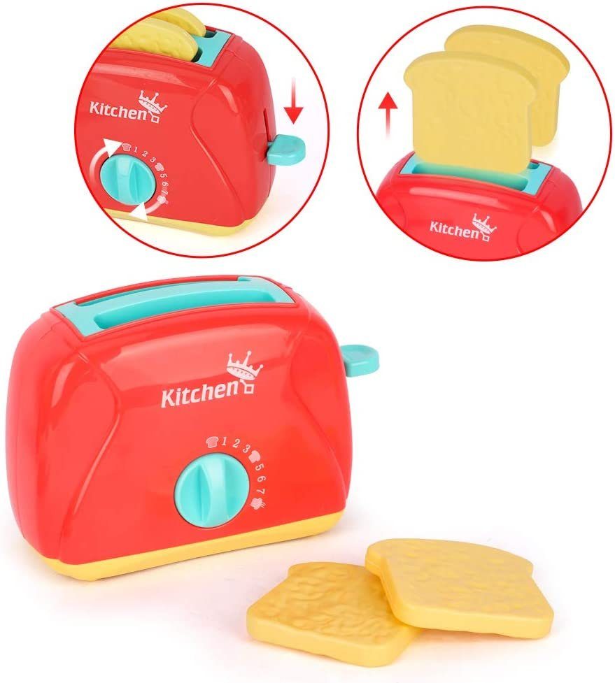 LBLA Lernspielzeug Spielküche Küchenspielzeug für Kinder, Weihnachtsgeschenk (mit Mixer, Entsafter, Toaster, Obst, Brot, Tassen und Korb, 1 Set), Kinderküche Rollenspiele Pädagogisches Spielzeug Geschenk
