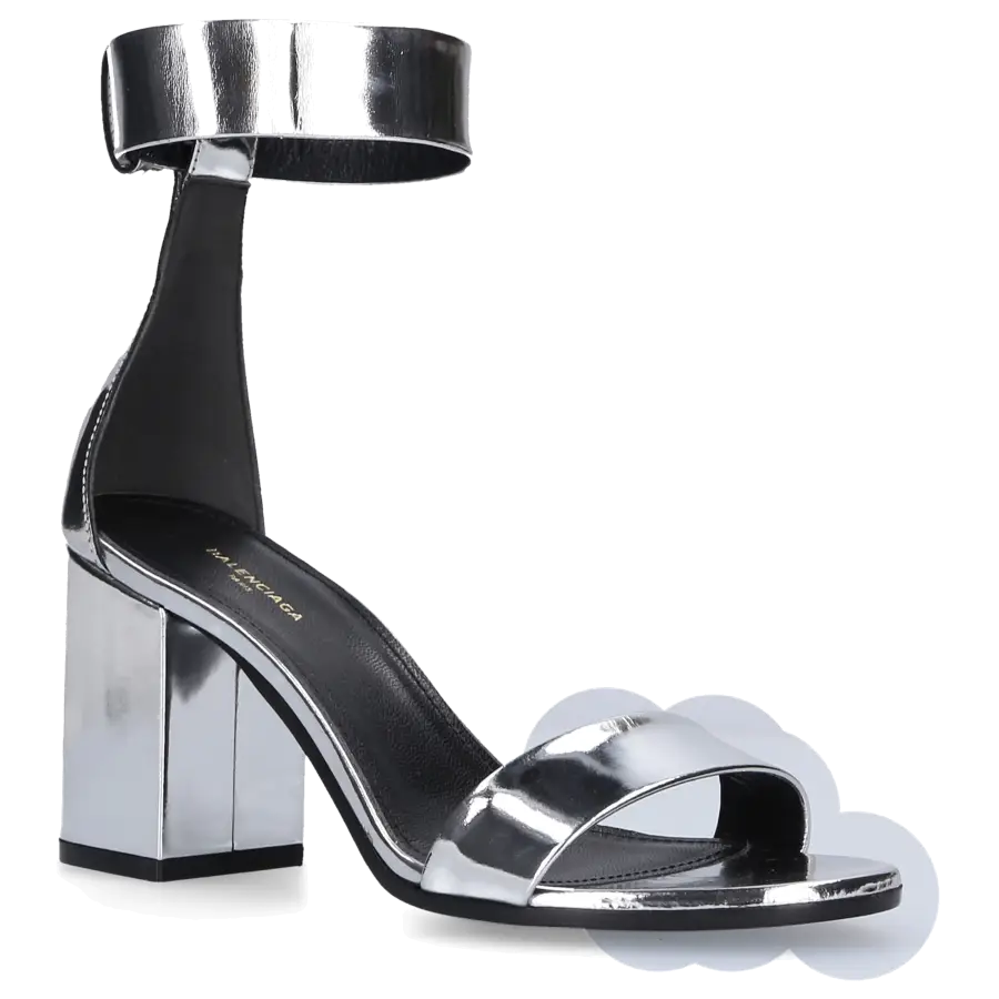 Balenciaga - Riemchensandalen Kalbsleder Metallisch silber - silber