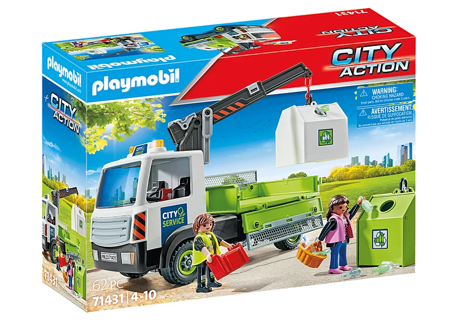 Altglas-LKW mit Container