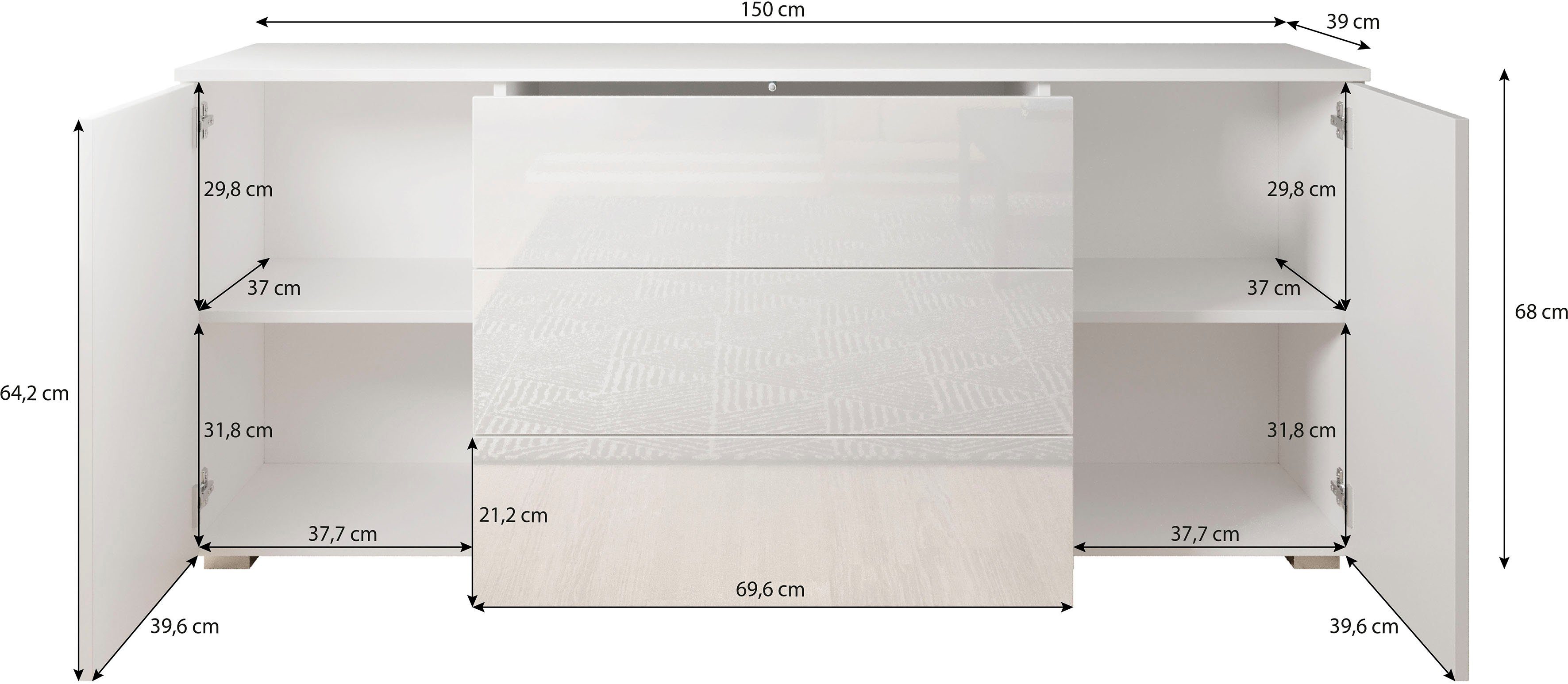 INOSIGN Sideboard PARIS, Breite 150 cm