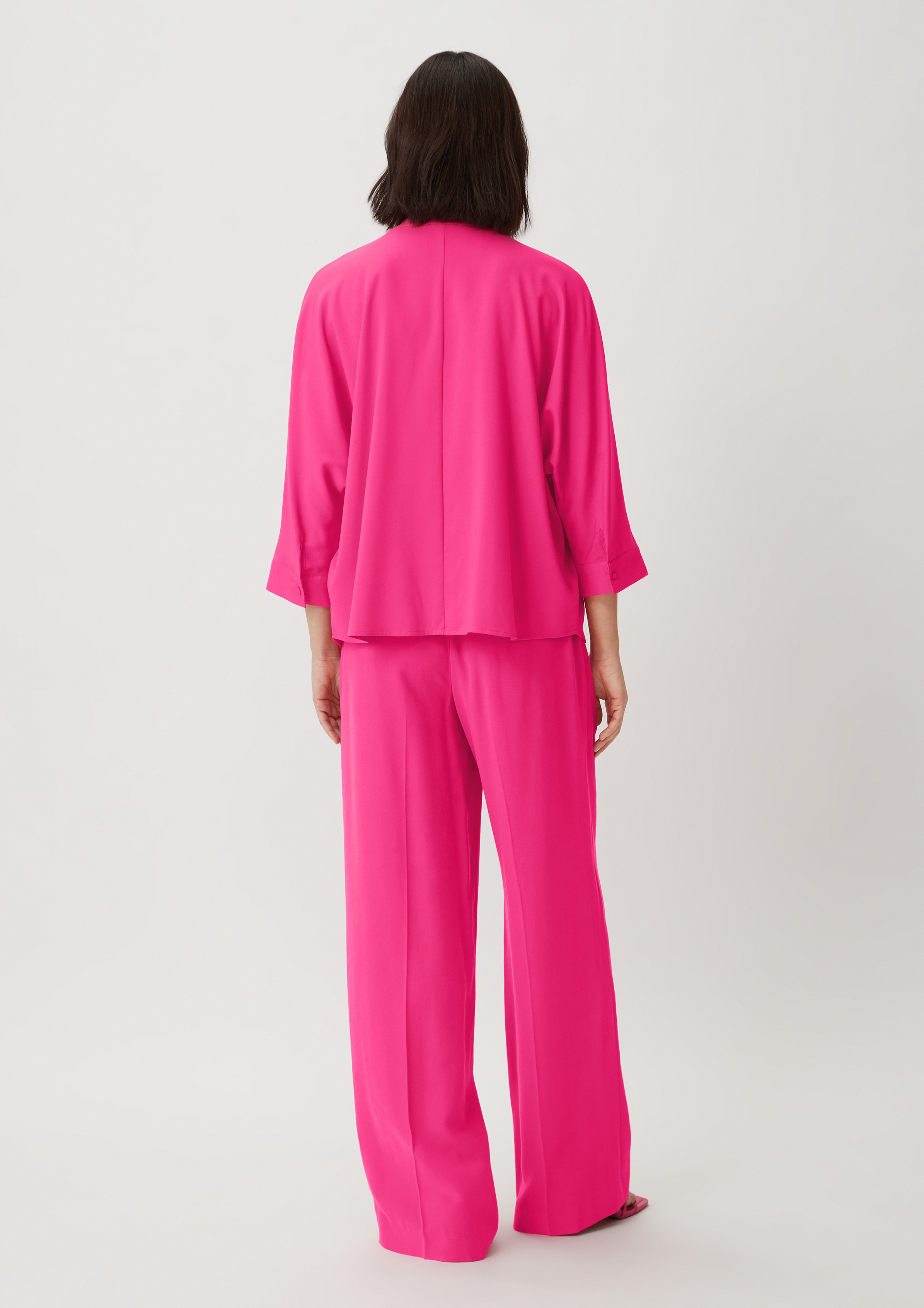 Twill-Bluse aus Viskosemix - pink