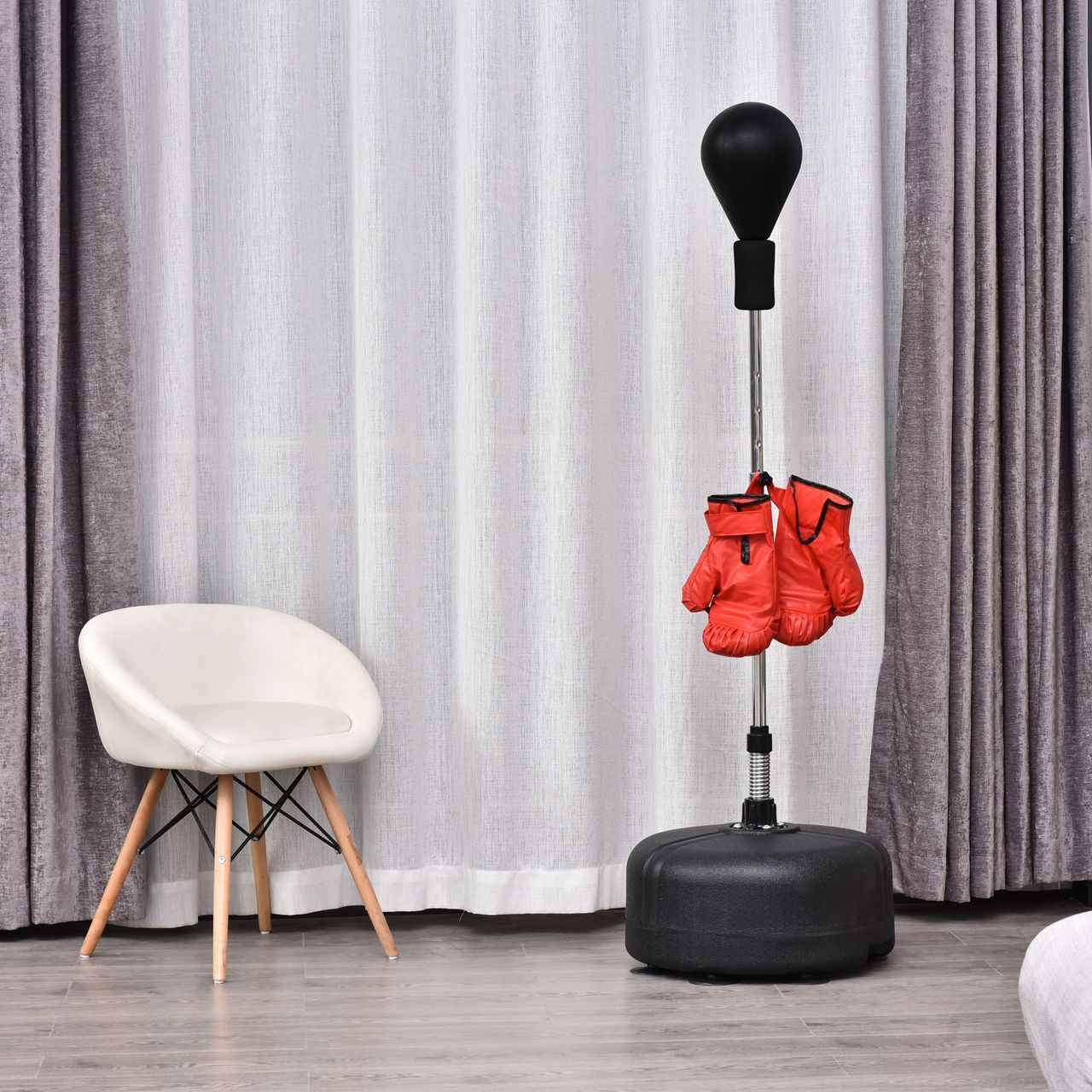 HOMCOM Punchingball Set Boxen Training Set Standboxsack mit Rote ø48 x H136-154 cm