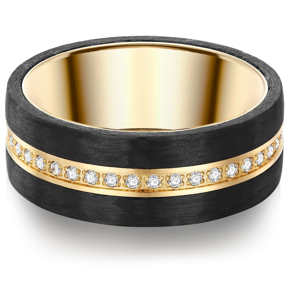 Trilani Bague en acier inoxydé Acier inoxydable Oxyde de zirconium (CZ) en Or jaune Bague