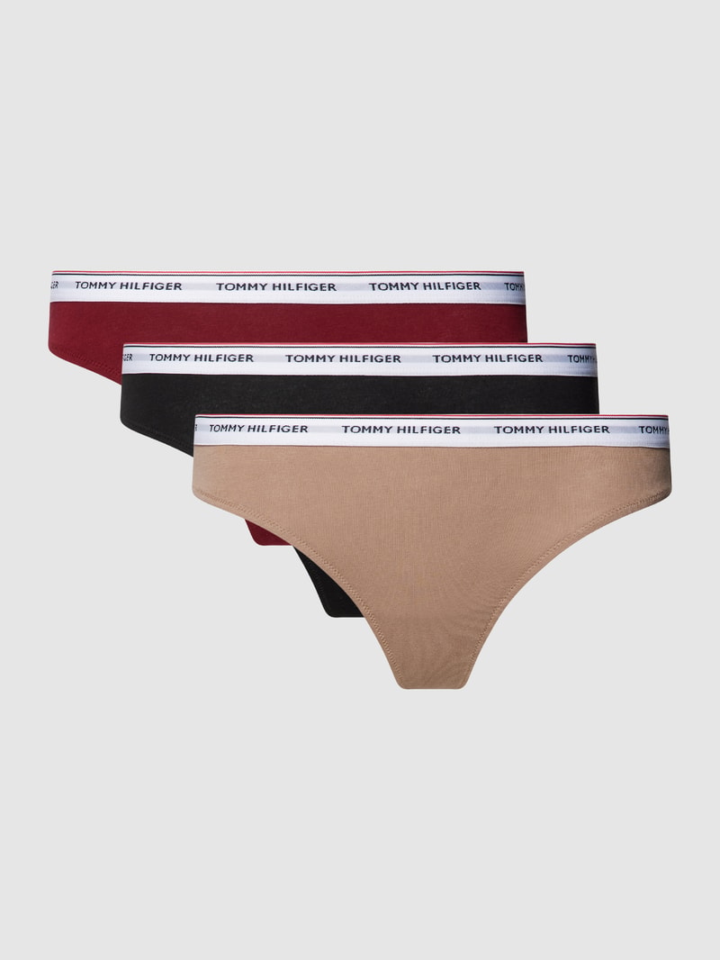 String mit elastischem Logo-Bund im 2er-Pack in bordeaux rot