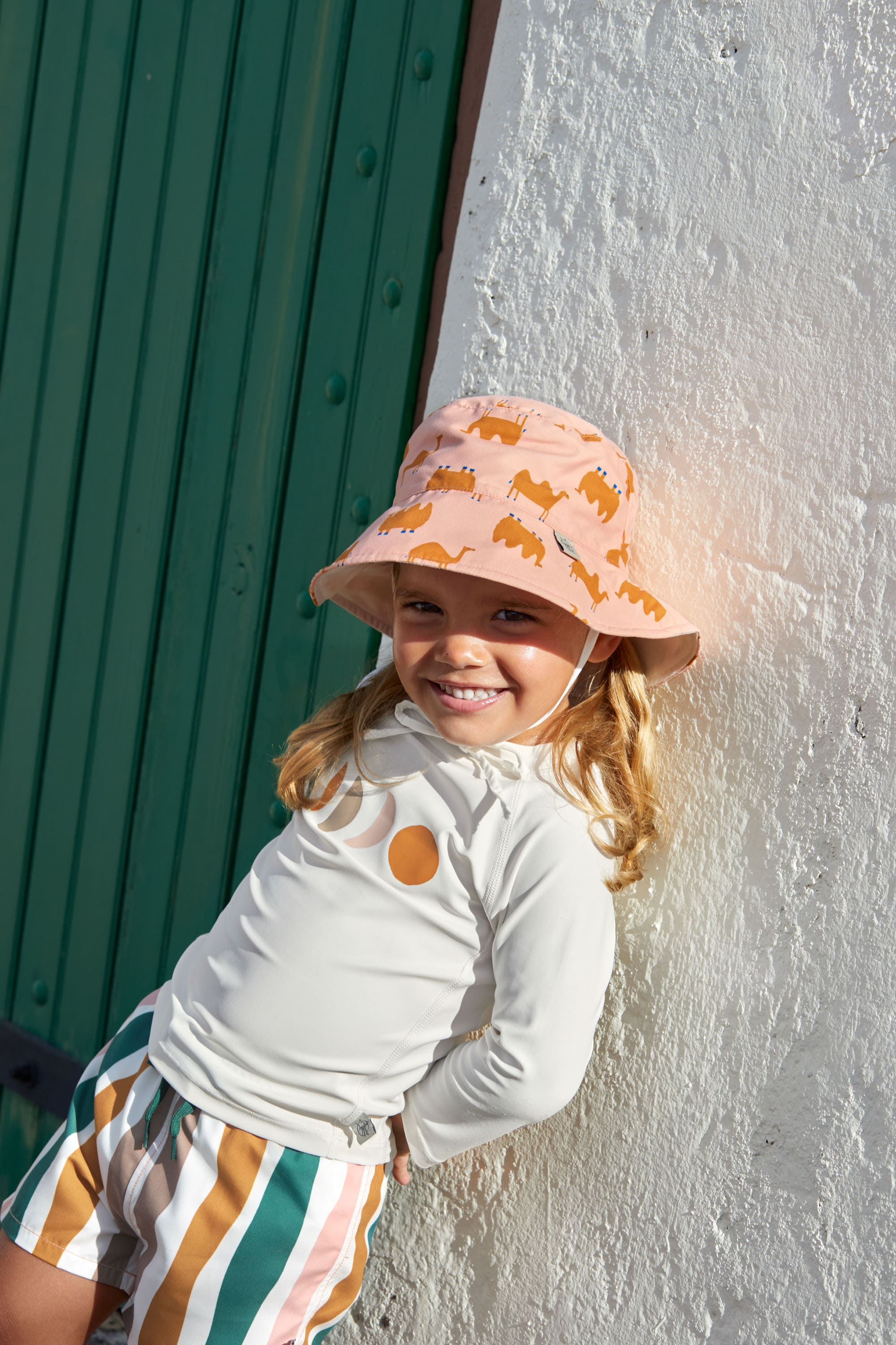 Sonnenhut Kinder (UV Schutz) - Kamel, Pink