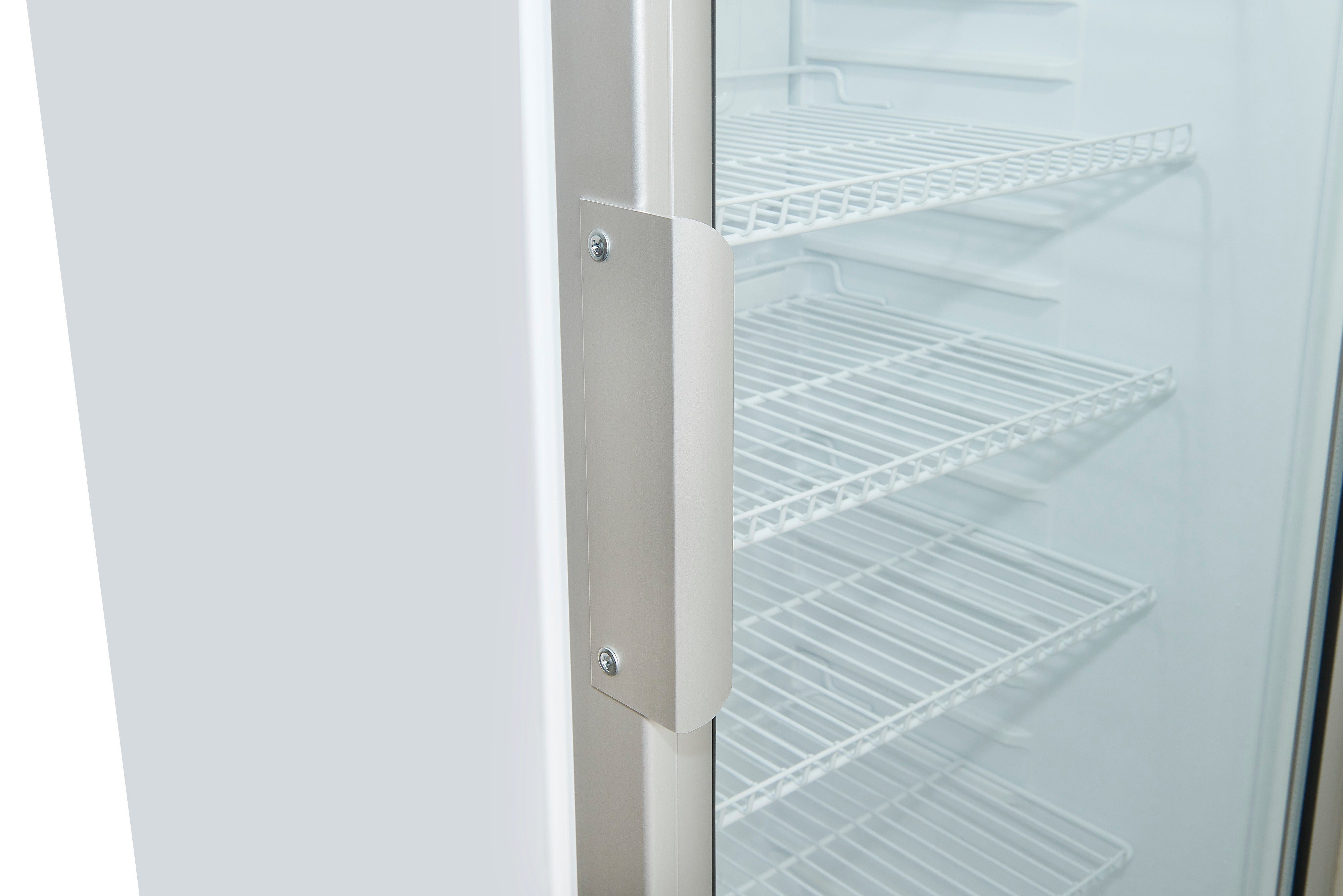 exquisit Getränkekühlschrank GKS290-GT-280E, 145 cm hoch, 60 cm breit, Umluftventilator, effizient