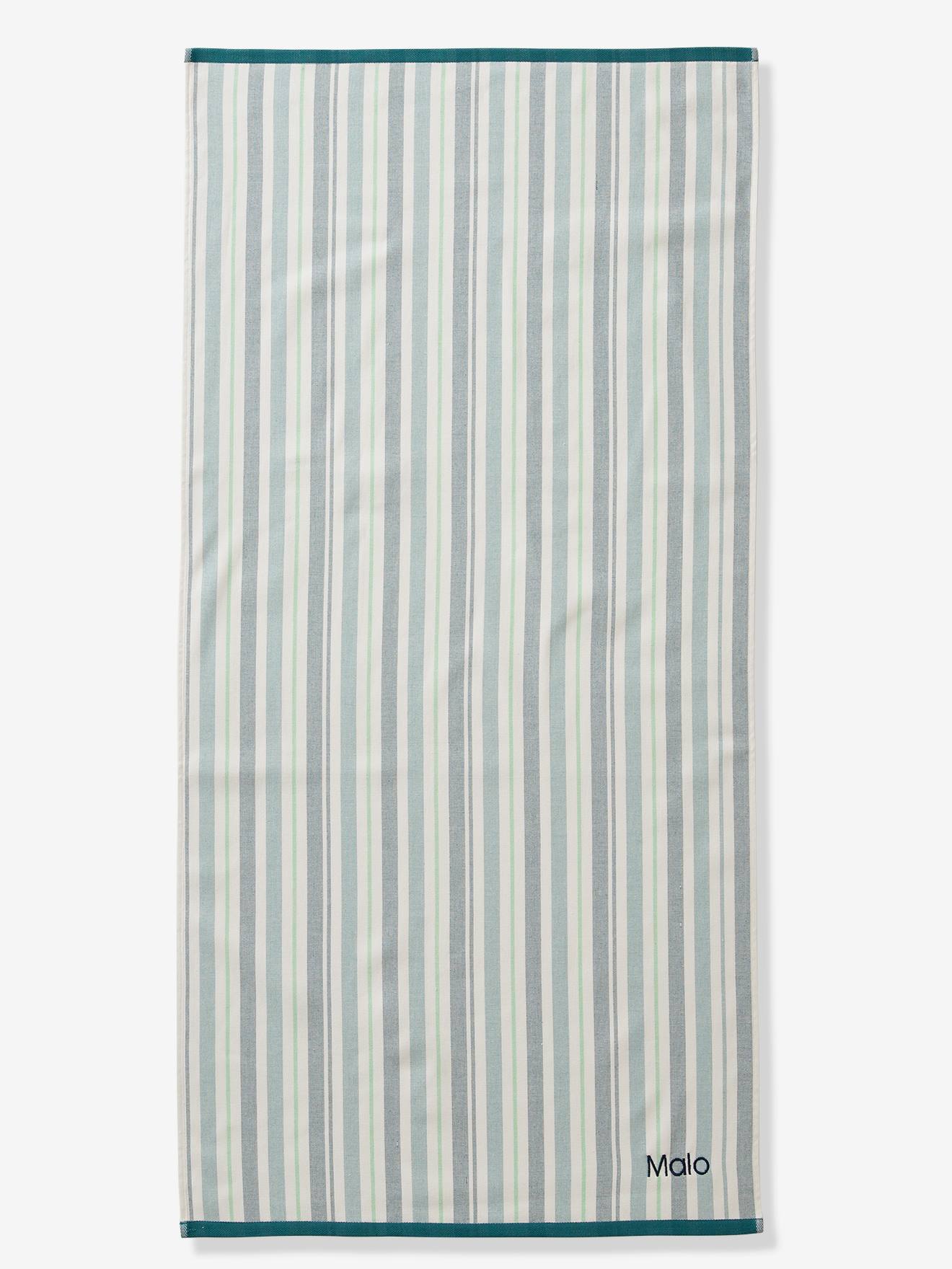 Serviette de plage / de bain fouta personnalisable rayé bleu