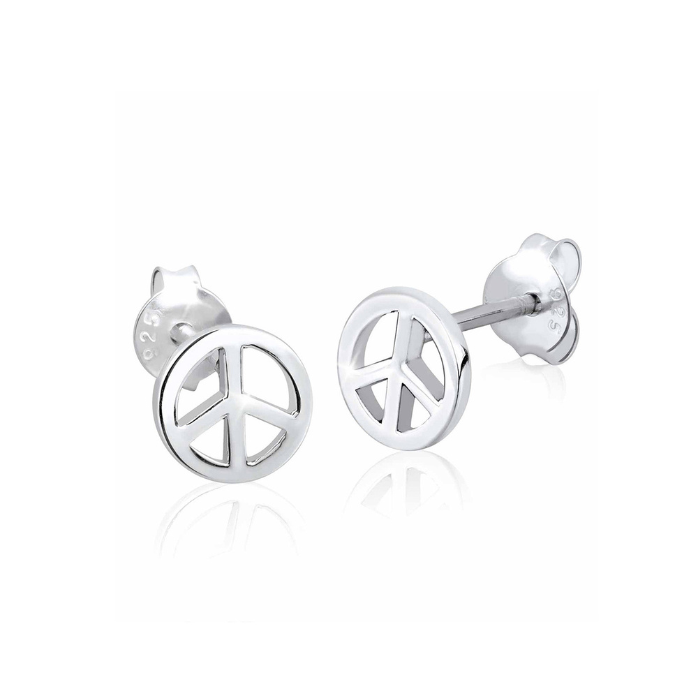 Elli Elli Boucles d'Oreilles Femmes paix symbole bohème hippie en argent sterling 925 Boucles d'oreilles