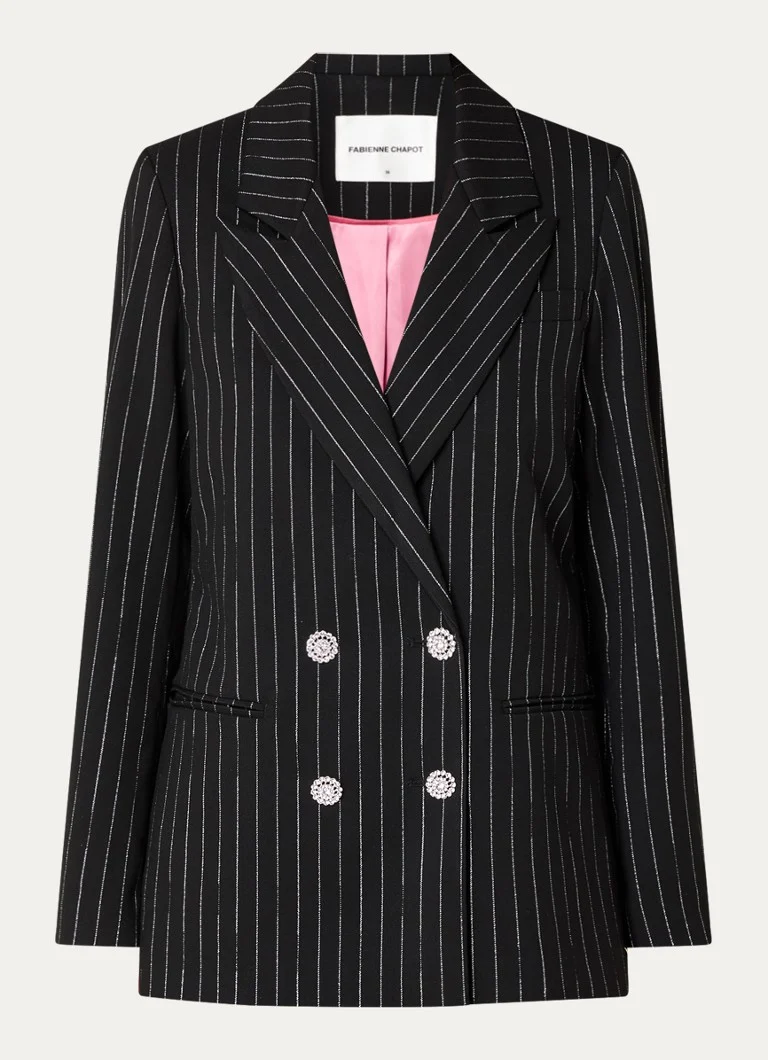 Blazer croisé Fabienne Chapot Roger avec lurex et fines rayures