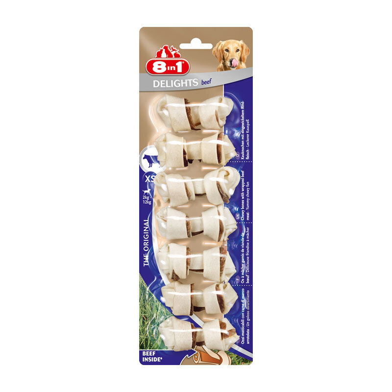 8in1 Snacks 8in1 Delights Kauknochen Rindfleisch XS 7 Stück